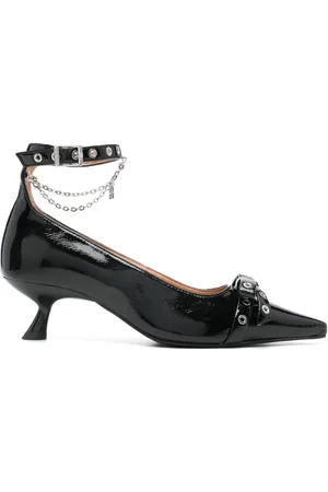 Ganni 50mm bow-detailed pumps
