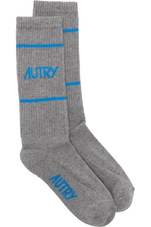 Autry Logo-intarsia striped socks