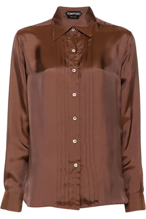 Tom Ford Plissé-details twill-weave shirt