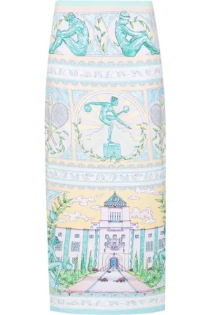Casablanca Vase-print midi skirt