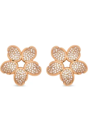 Oscar de la Renta Crystal O Flower earrings