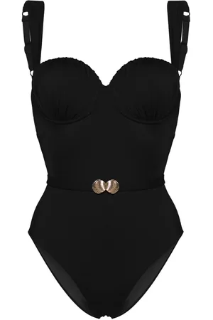 Noire Swimwear Belted ruched balconette swimsuit