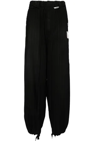 Maison Mihara Yasuhiro Pinstriped drawstring hem pants