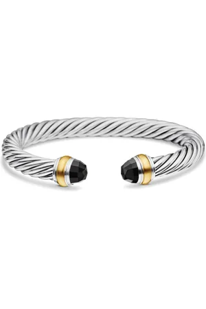 David Yurman 14kt yellow gold and sterling Classic Cable bracelet (7mm)