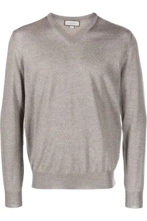 CANALI Ribbed V-neck wool jumper