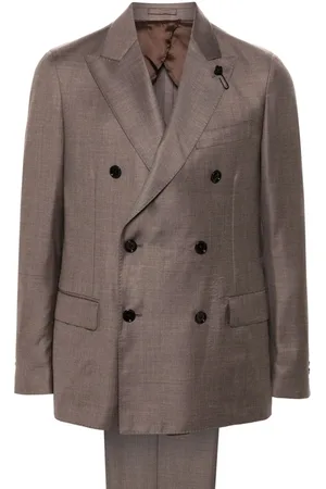 LARDINI Logo-brooch suit
