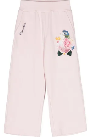 MONNALISA Logo-embroidered trousers