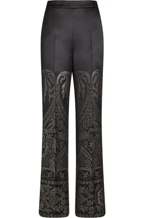 Etro Jacquard silk palazzo trousers