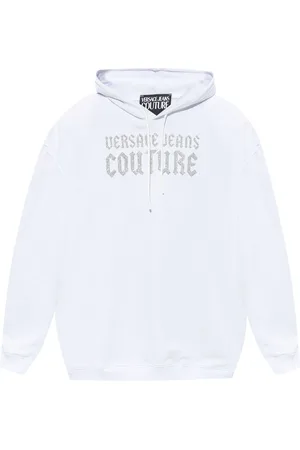 VERSACE Glittered-logo hoodie