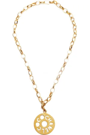 CHANEL 1990 Jumbo cut-out logo necklace