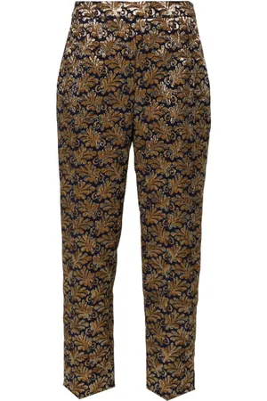 Prada Patterned-jacquard cropped trousers