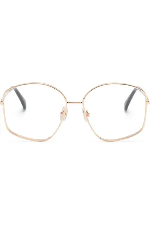Max Mara Logo-engraved geometric-frame glasses