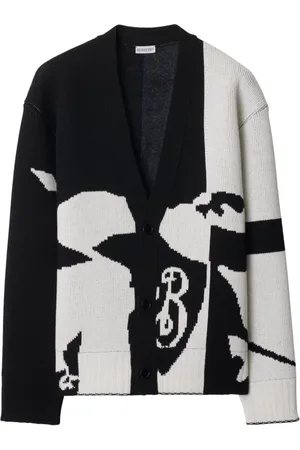 Burberry EKD-intarsia-knit cashmere cardigan