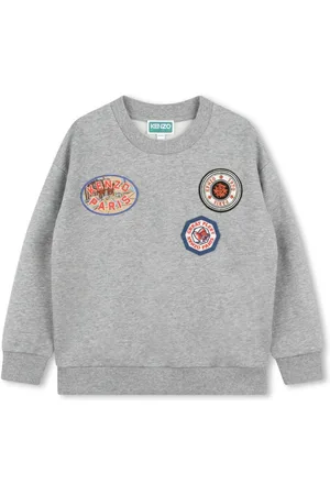 Kenzo Logo-appliqué mélange-effect sweatshirt