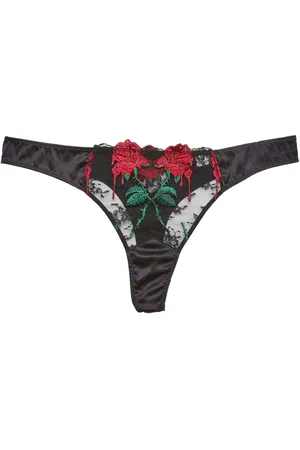FLEUR DU MAL Vampire Rose embroidered thong