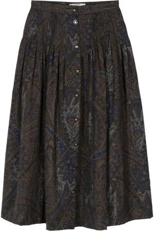 VALENTINO GARAVANI 1970s botanical-print midi skirt