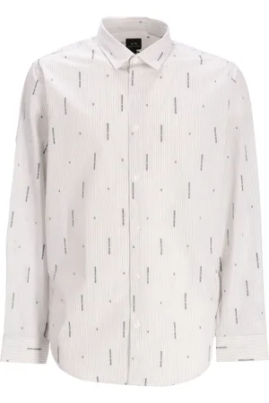 Armani Exchange Logo-print striped cotton shirt