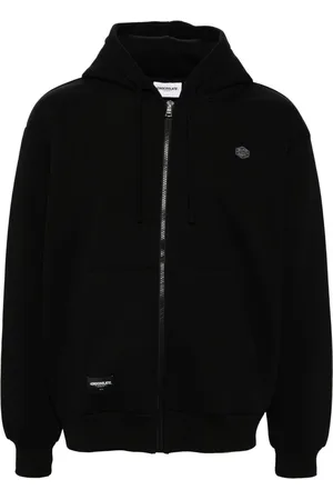 Chocoolate Logo-patch zip-up hoodie