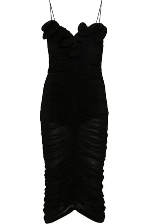 MAGDA BUTRYM Ruched ruffle midi dress