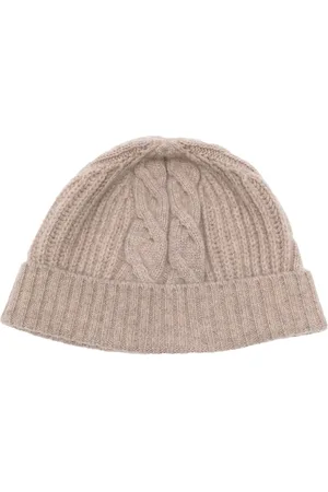 N.PEAL Cable rib beanie hat