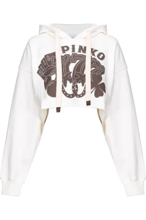 Pinko Y2K Cards cotton cropped hoodie