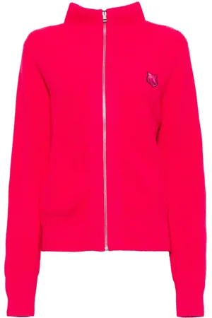 Maison Kitsuné Bold fox head patch ribbed zipped cardigan