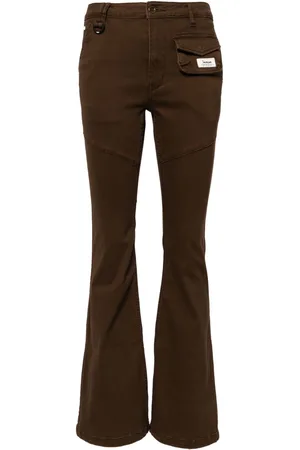 Izzue Logo patch flared trousers