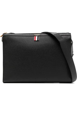 Thom Browne 4-Bar pebbled messenger bag