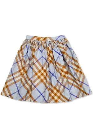 Burberry Checked pleated silk skirt
