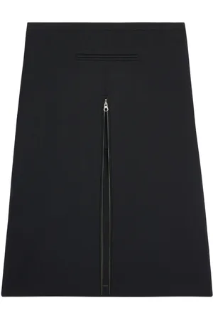 Courrèges Zip-detail twill midi skirt