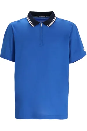 Karl Lagerfeld Contrasting-collar cotton polo shirt
