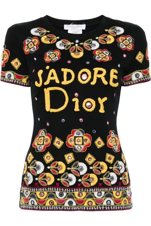 Dior 2004 graphic embroidery short-sleeves T-shirt