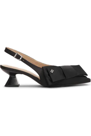 Ganni Big bow satin pumps