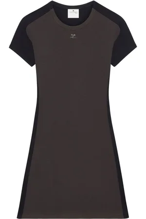 Courrèges Contrast-frame cotton mini dress