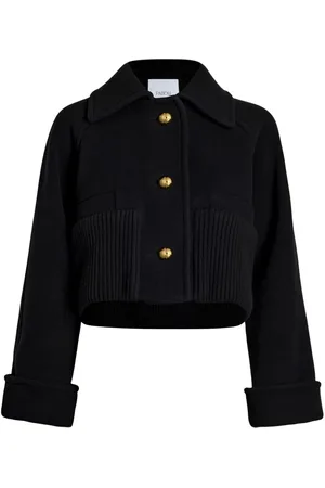 Patou Rib-waist cropped coat