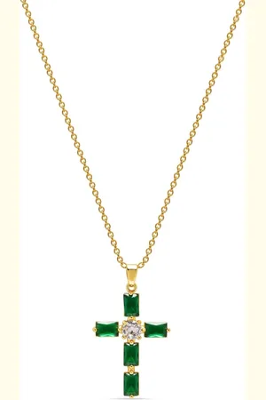 Nialaya Crystal-embellished cross-charm necklace