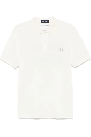 Comme des Garçons X Fred Perry slogan-print polo shirt