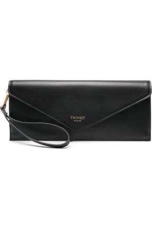 Twin-Set Logo-print leather clutch bag