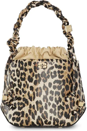 Ganni Bou leopard-print bucket bag