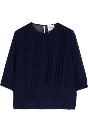 Edward Achour Paris Pleat-detailed sheer blouse