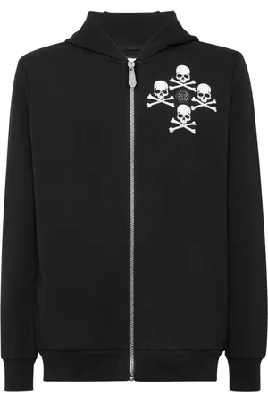 Philipp Plein Skull-print cotton-blend hoodie