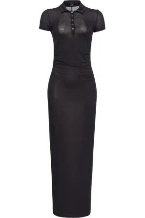 Pinko Short-sleeve polo maxi dress
