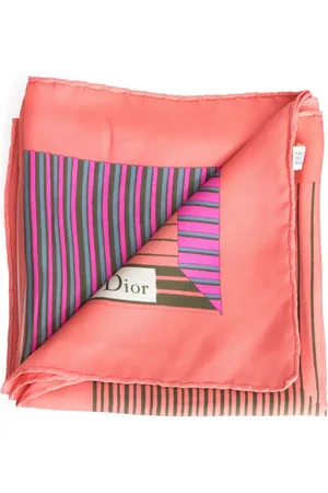 Dior 1970s striped silk scarf