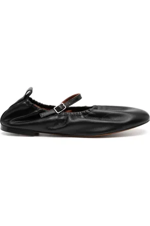 Maison Kitsuné Leather flat ballerina shoes