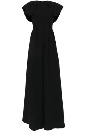 Saiid Kobeisy Crepe jumpsuit with back overskirt