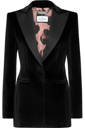 Philipp Plein Skull-appliqué velvet blazer