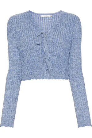B+AB Cropped wool-blend cardigan