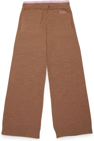 Nº21 Logo-embroidered knitted trousers