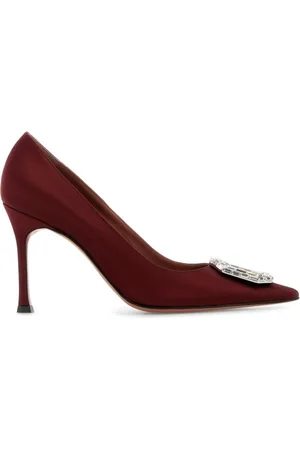 Amina Muaddi 90mm Camelia pumps