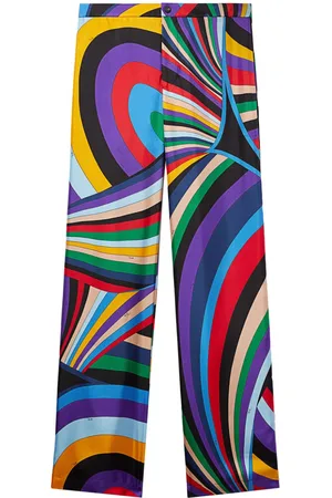 Puccini Iride-print silk trousers